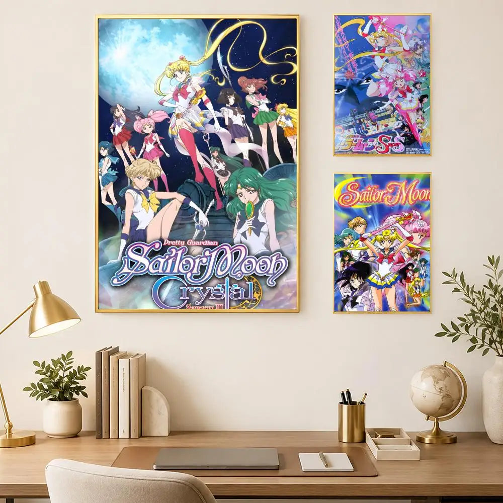 Sailor Moon Self-Stick HD Wall Poster – Waterproof Anime Décor Wall Art Poster Axl