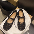 Women's Mesh Lace-Up Flats | Square Toe Comfort Shoes Women's Flat Shoes Axl Black 36