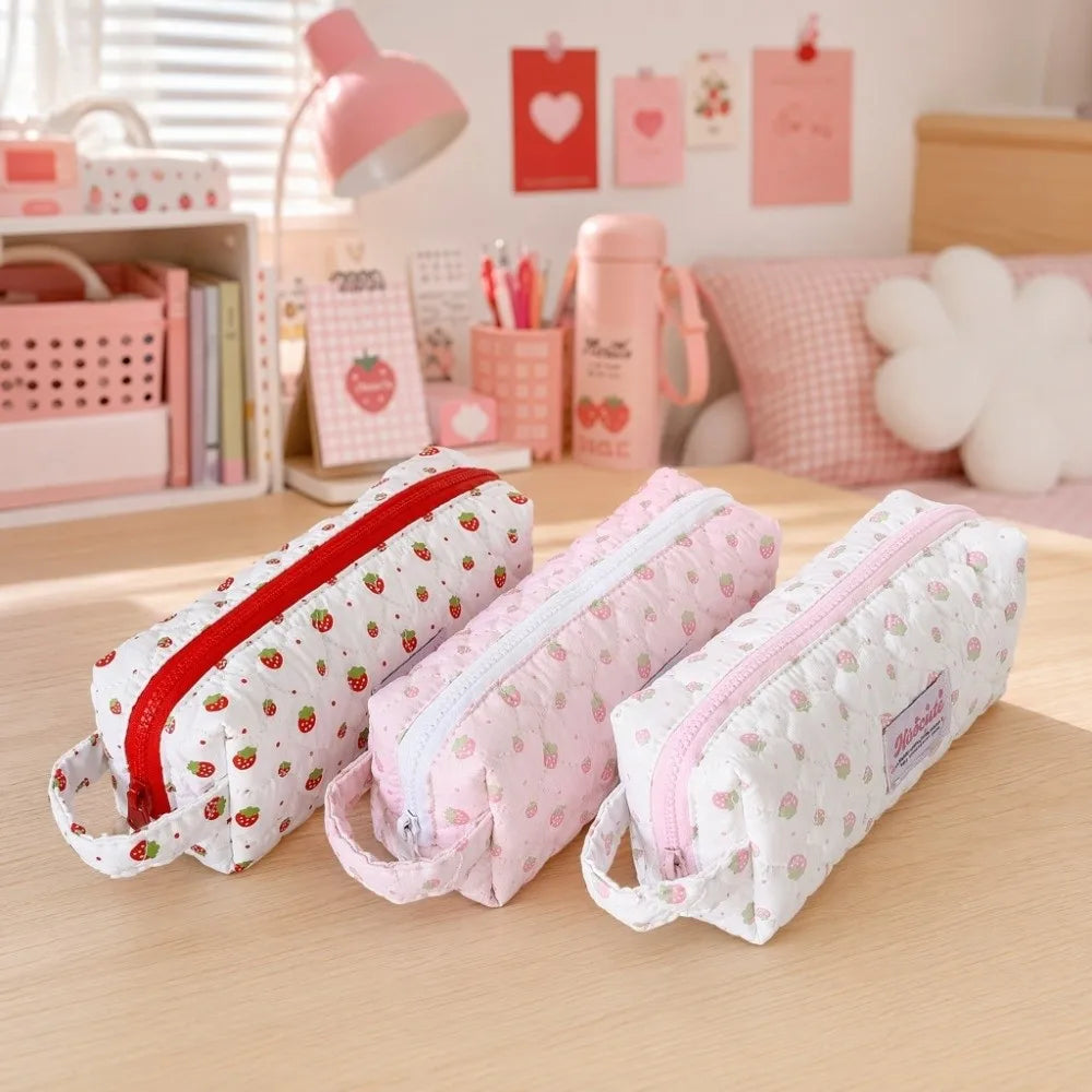 Strawberry Pencil Case – Large Capacity Korean Aesthetic Pouch Pencil Pouch Axl