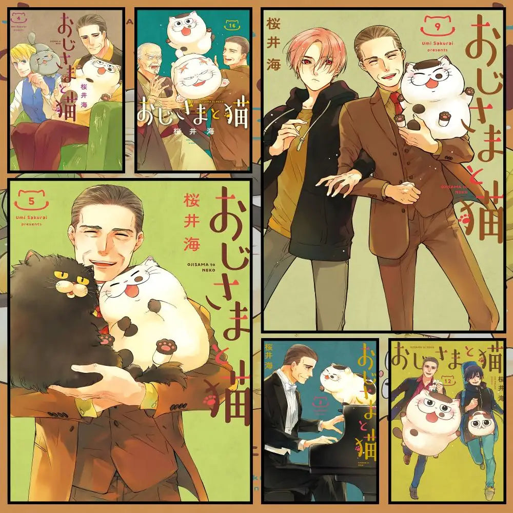Ojisama to Neko Anime Wall Poster – Waterproof Self-Adhesive Art Anime Wall Poster Axl
