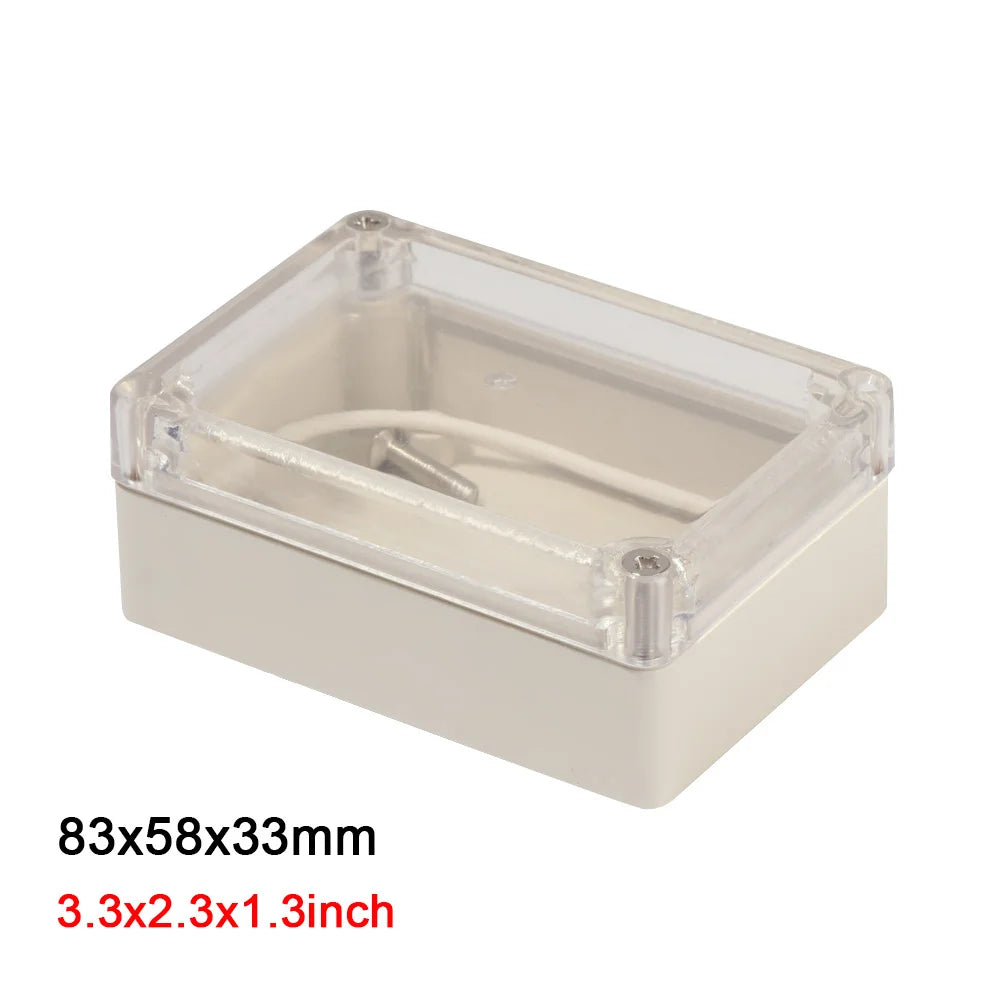 IP65 Waterproof ABS Junction Box – Transparent Cover Enclosure Electrical Enclosure Box Axl 83x58x33mm