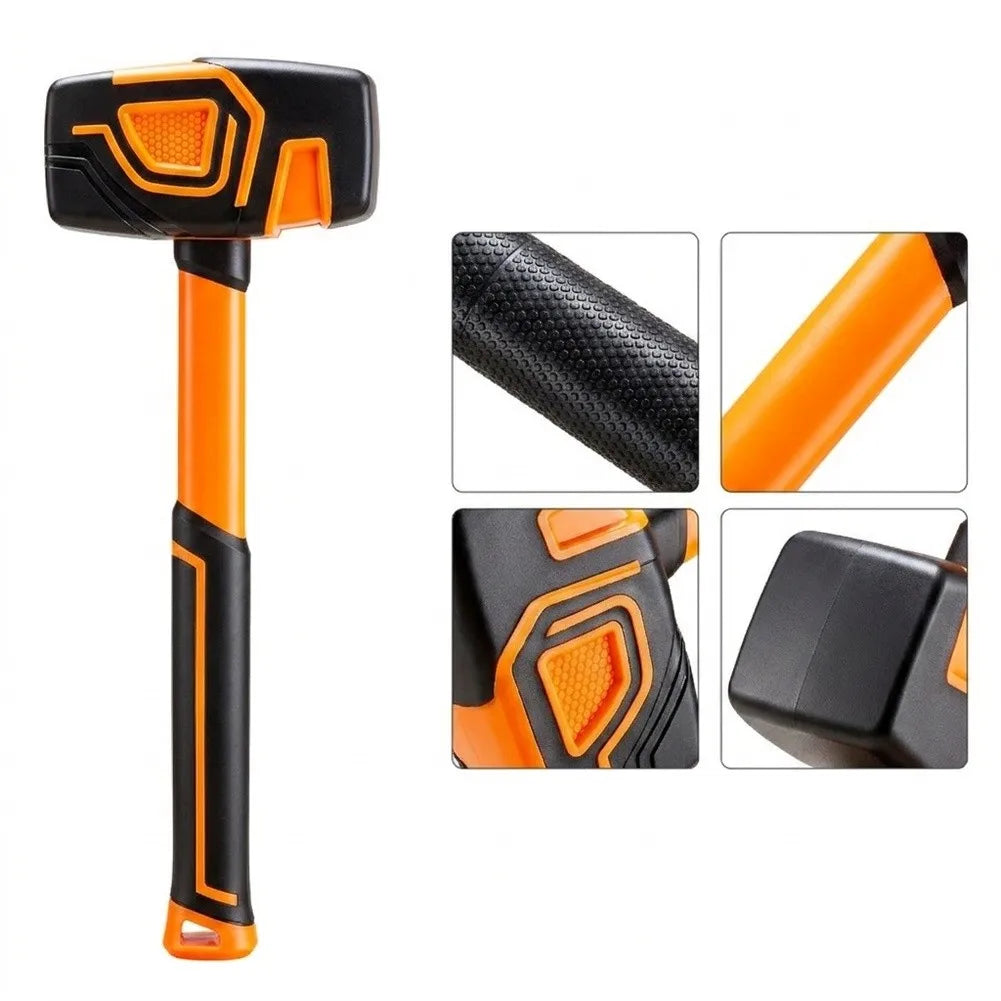 Rubber Mallet – Shock-Absorbing Square Head Construction Hammer Rubber Mallet Axl
