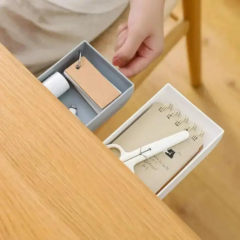 Under-Desk Drawer Storage Box – Desk & Kitchen Organizer Desk Drawer Organizer Axl