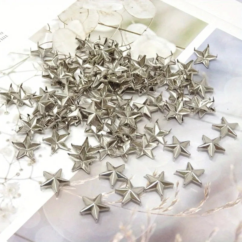 100 Pcs Star Studs & Rivets – DIY Bags, Clothing & Leather Craft DIY Craft Studs Axl