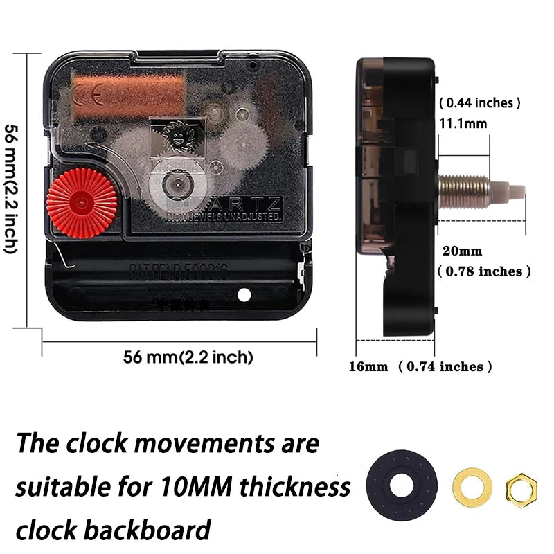 Silent Sweep Quartz Clock Movement – DIY Repair Kit 25mm Clock Movement Kit Axl Shaft Length 20MM