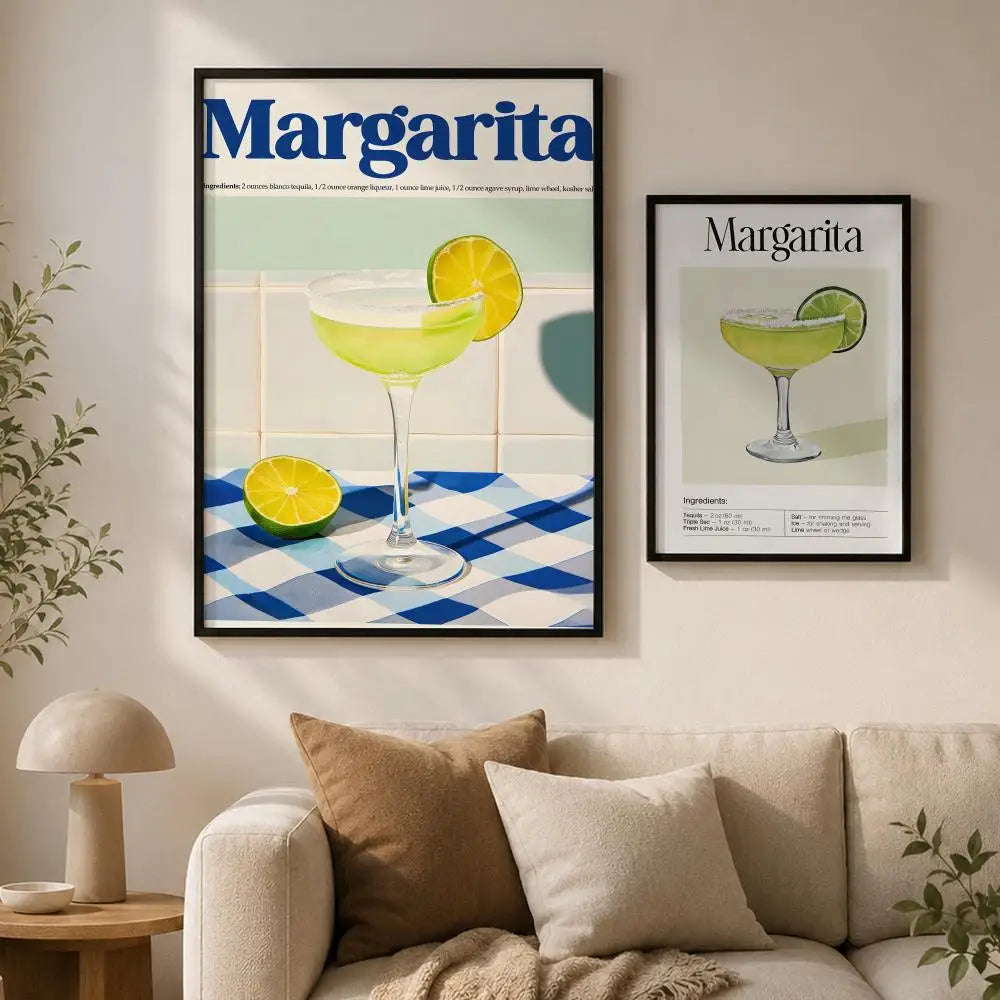 Cocktail Margarita Wall Poster – Self-Adhesive Waterproof Art Wall Art Poster Axl