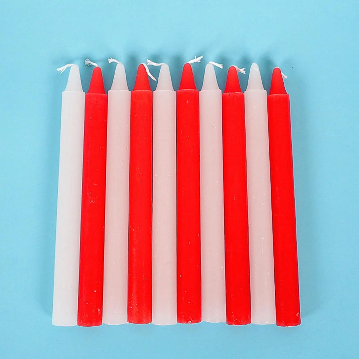 10-Pack Unscented Taper Candles – Red & White Wedding & Home Taper Candles Axl