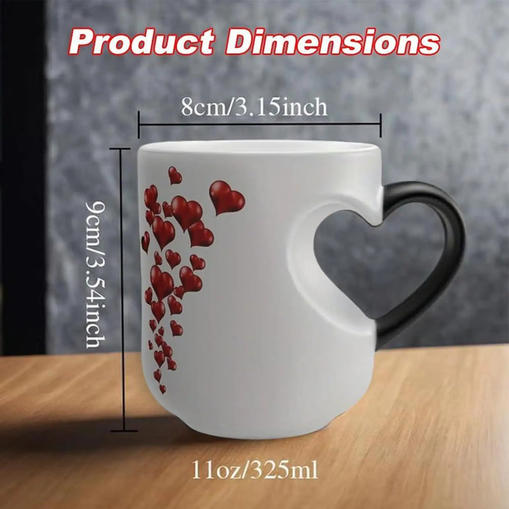Heart Shape Color Changing Coffee Mug 325ml – Magic Mug Gift Color Changing Mug Axl