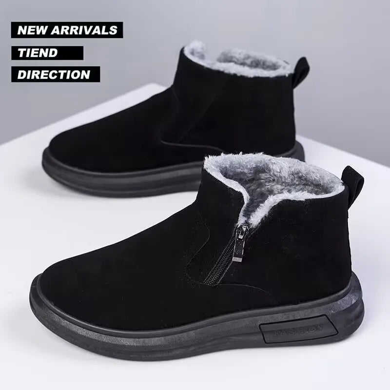 Men's Plush Snow Boots – Warm High-Top Winter Ankle Boots Men's Snow Boots Axl