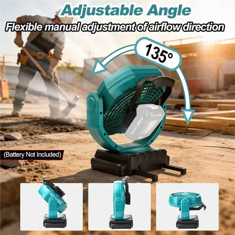 18V Battery Powered Cordless Fan – 3-Speed Portable Jobsite Fan Cordless Portable Fan Axl