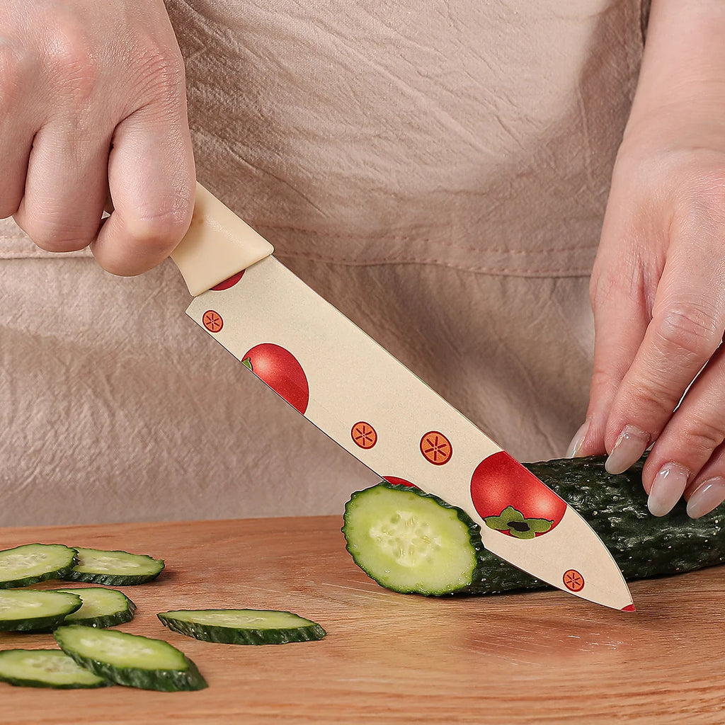 SHENJIU Colorful Kitchen Knife Set – Stainless Steel Chef Knives Kitchen Knife Set Axl