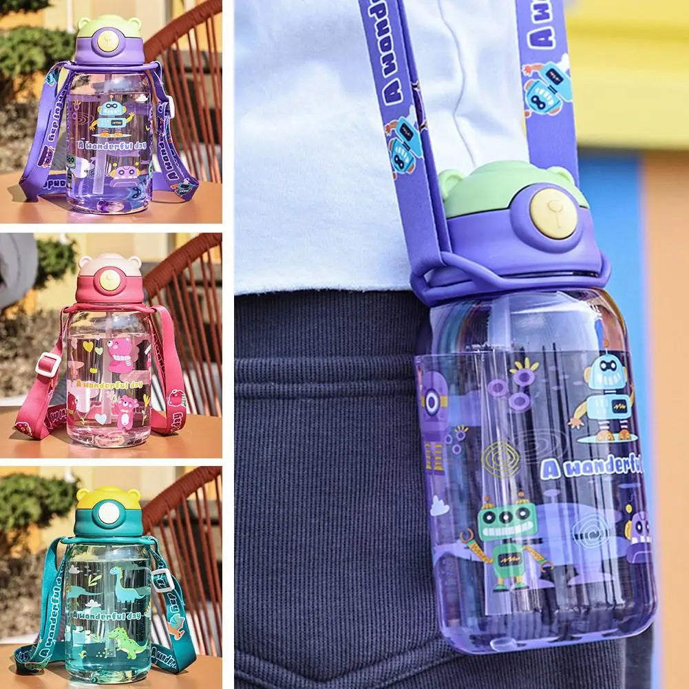 Kids 650ml Leakproof Water Bottle with Straw | Cartoon Cup Kids Water Bottle Axl