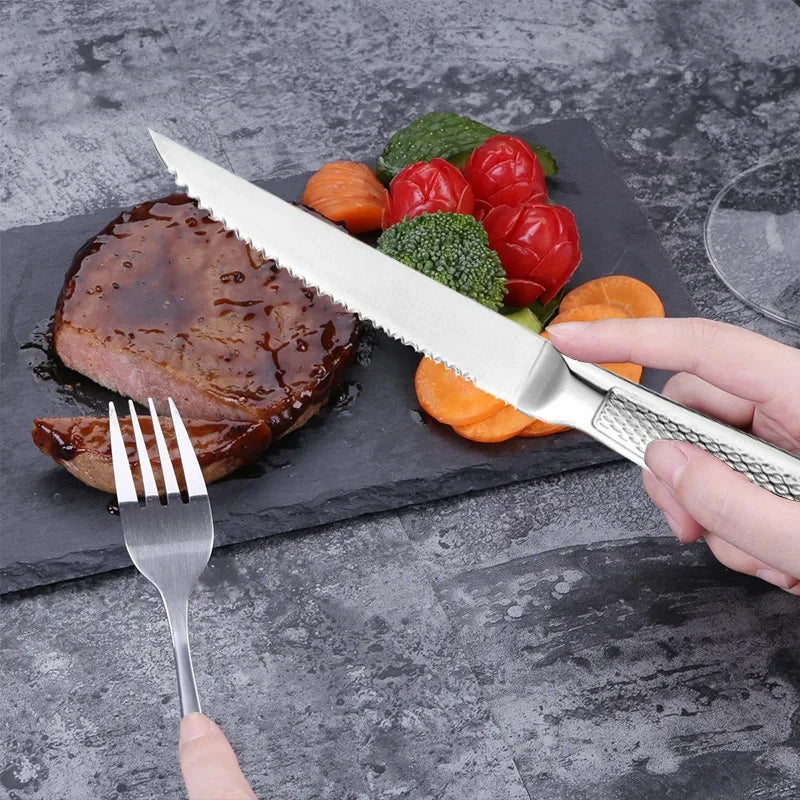 Stainless Steel Steak Knife Set – Serrated Knives 1, 3 or 6 Piece Steak Knife Set Axl
