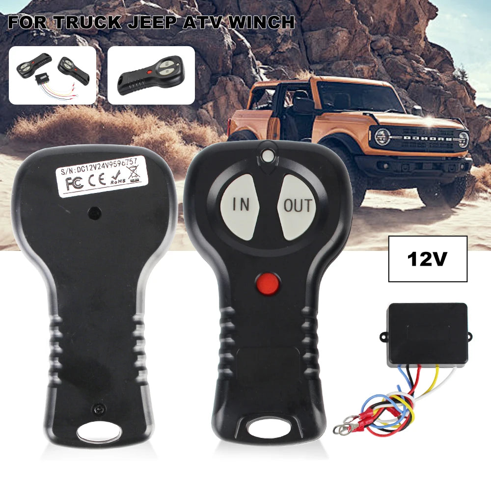 12V/24V Wireless Winch Remote Control – Jeep ATV Off-Road Truck Winch Remote Control Axl Default Title
