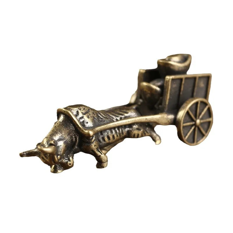 Pure Copper Bull Figurine | Retro Feng Shui Home Decor Ornament Decorative Figurine Axl