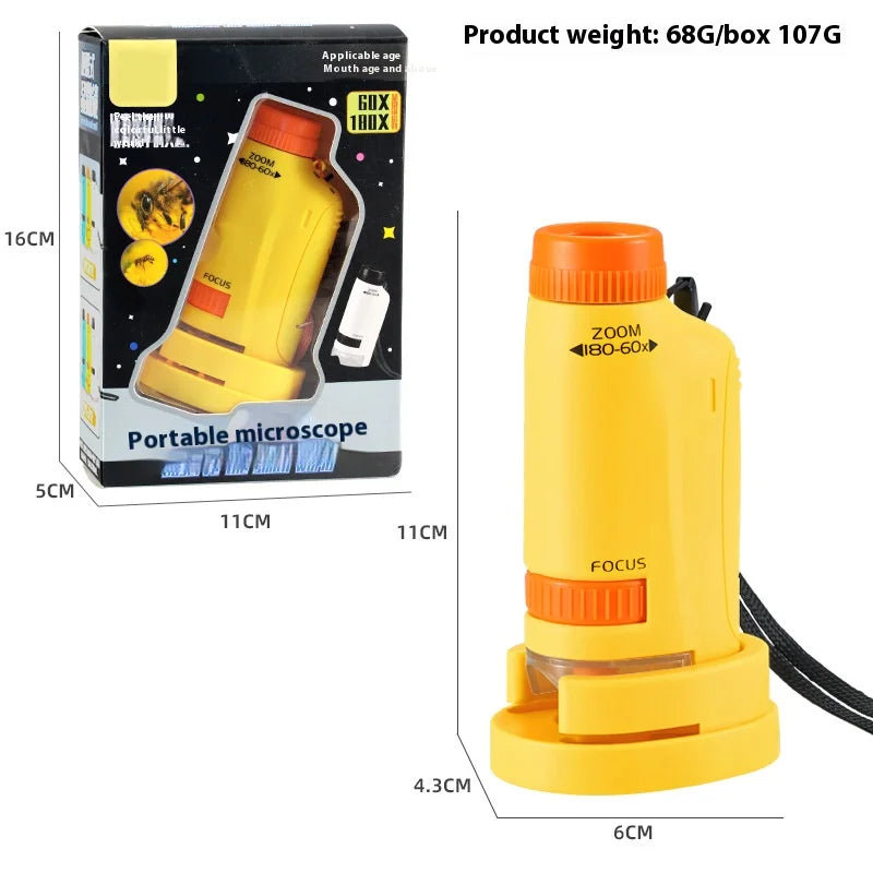 Kids Portable Handheld Microscope 180X – Science Toy Kids Science Microscope Axl