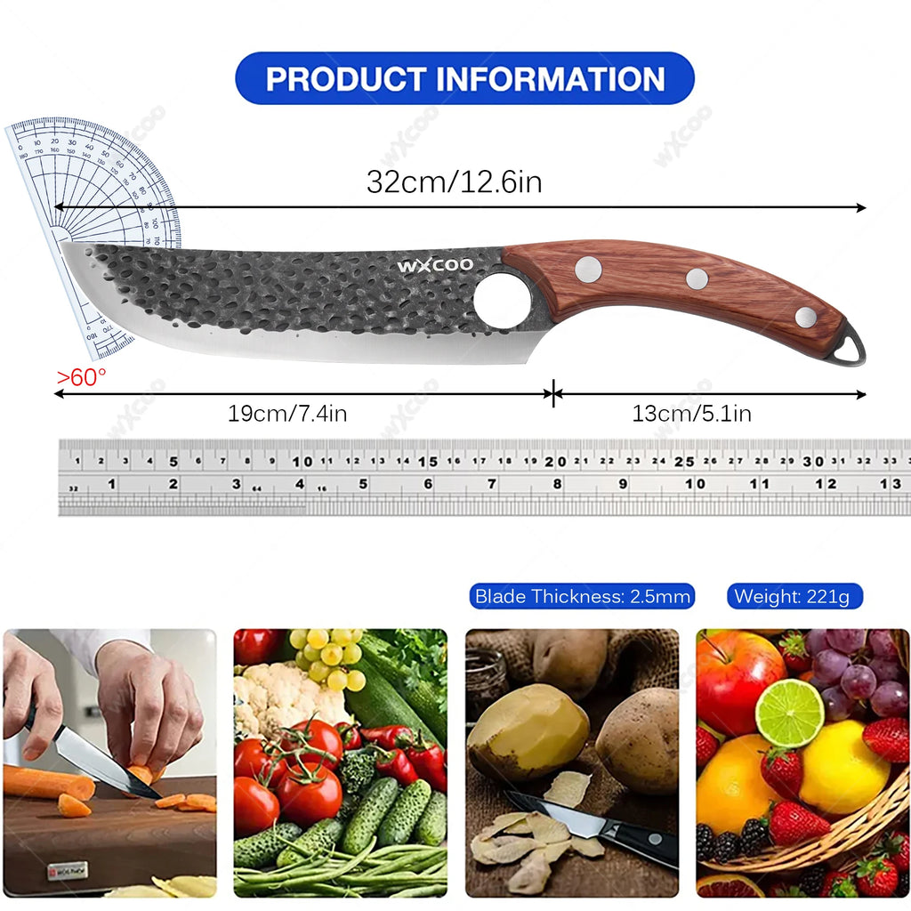 WXCOO Forged Chef Knife – Boning, Butcher & Meat Cleaver Kitchen Chef Knife Axl