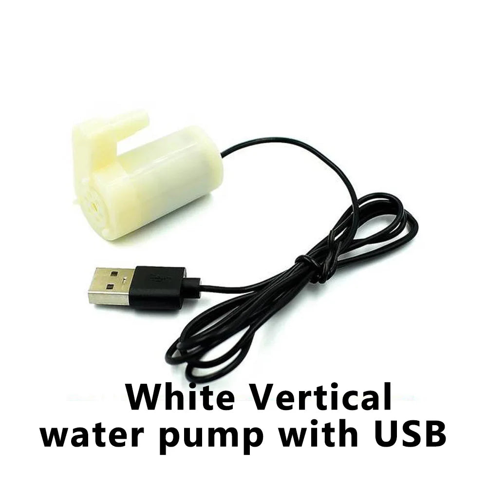 DC 3V–5V USB Mini Submersible Water Pump | Aquarium Fountain Submersible Water Pump Axl white vertucal USB