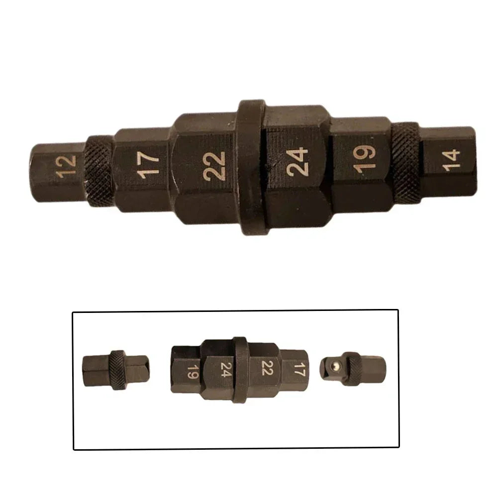 6-in-1 Motorcycle Axle Wrench – Hex Spindle Tool 12–24mm Motorcycle Axle Wrench Axl