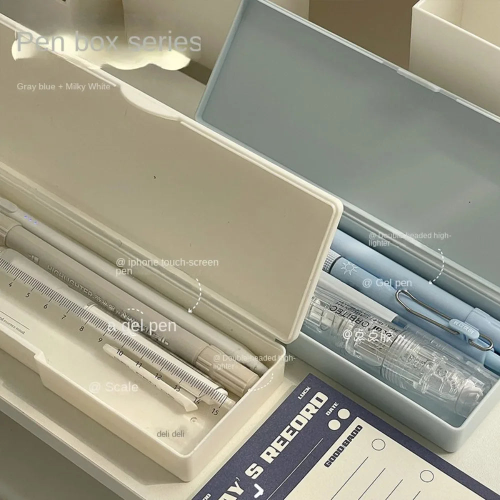 Transparent Plastic Pencil Case – Waterproof Large Capacity Pen Box Pencil Case Axl