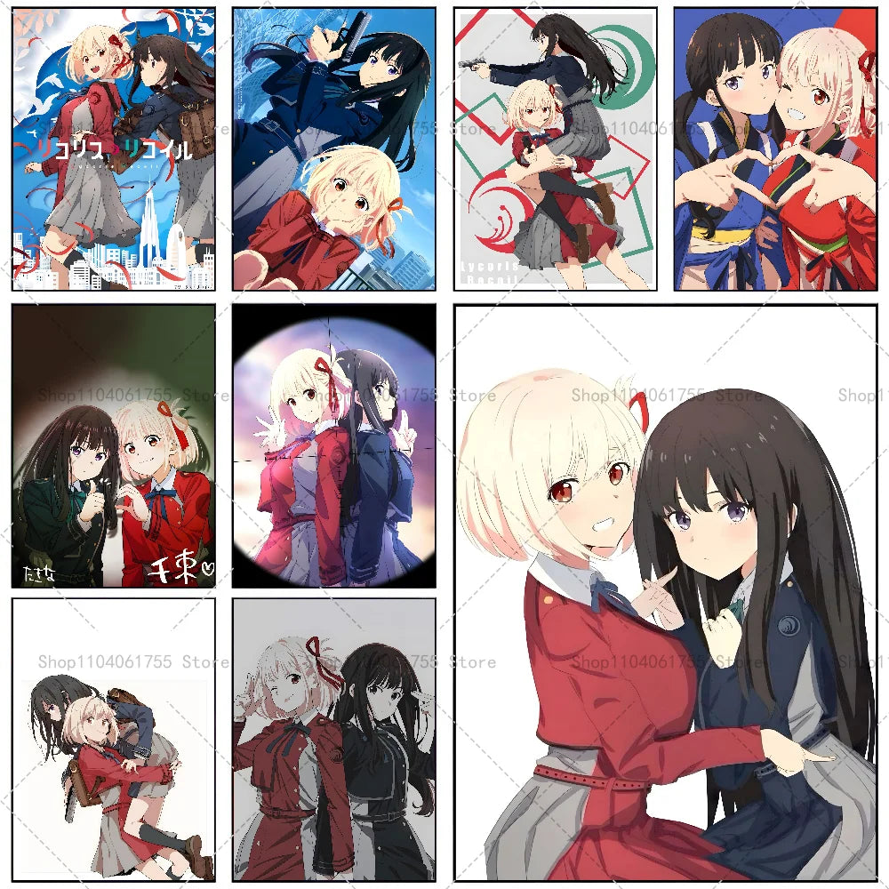 Lycoris Recoil Anime Wall Poster – Self-Adhesive Waterproof Sticker Anime Wall Poster Axl