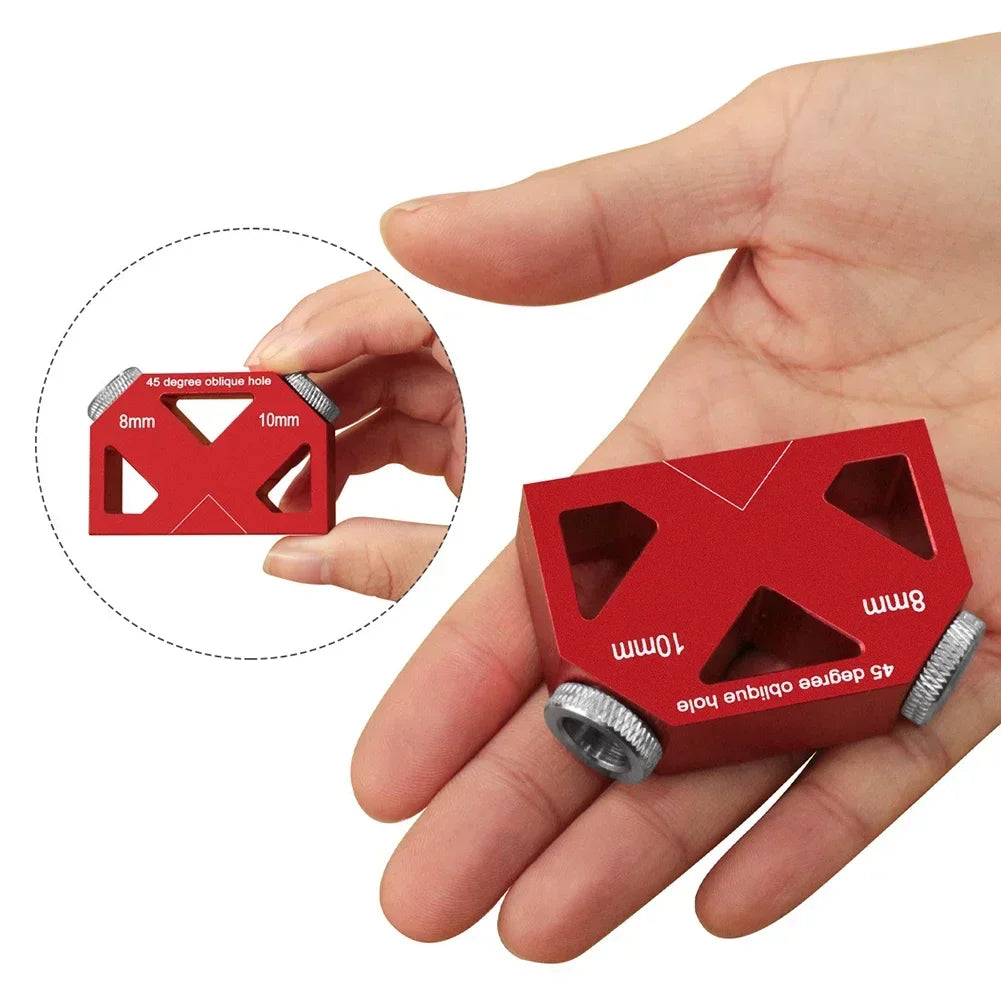 8/10mm Dowel Drill Guide – 45° Angle Hole Jig for Woodworking Drill Guide Jig Axl