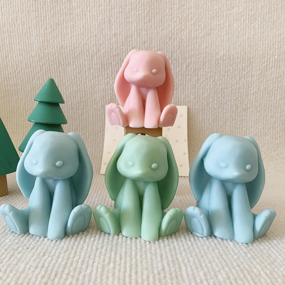 3D Rabbit Silicone Mold – Bunny Candle, Soap & Resin Mould Silicone Craft Mold Axl
