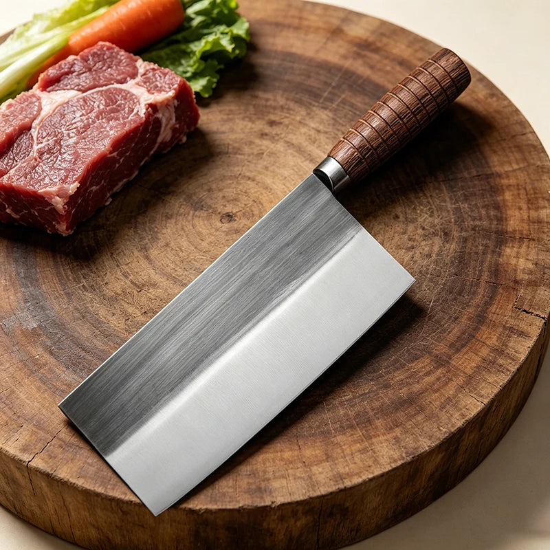 Chinese Cleaver Knife – Stainless Steel & Wooden Handle Kitchen Cleaver Knife Axl