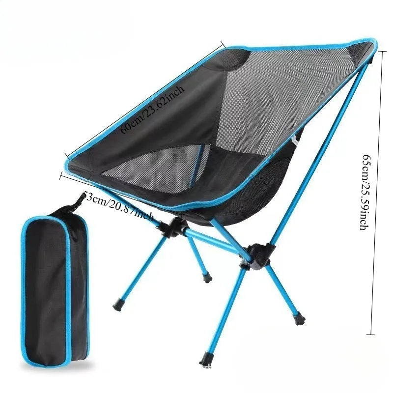 Portable Foldable Chair – Camping, Fishing & Beach Outdoor Seat Folding Outdoor Chair Axl Blue