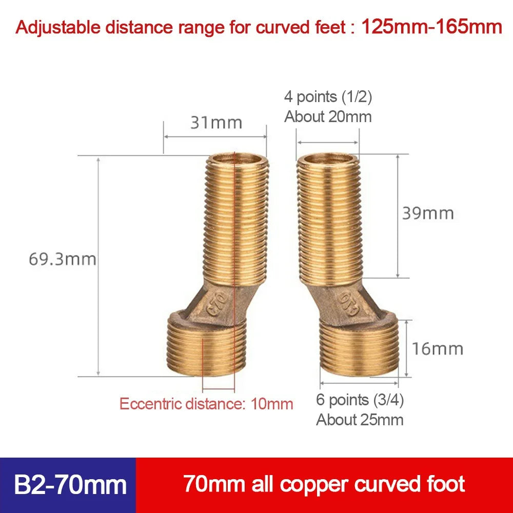 Angled Faucet Elbow Connector – Stainless Steel & Brass Fitting Faucet Elbow Fitting Axl B2-70mm