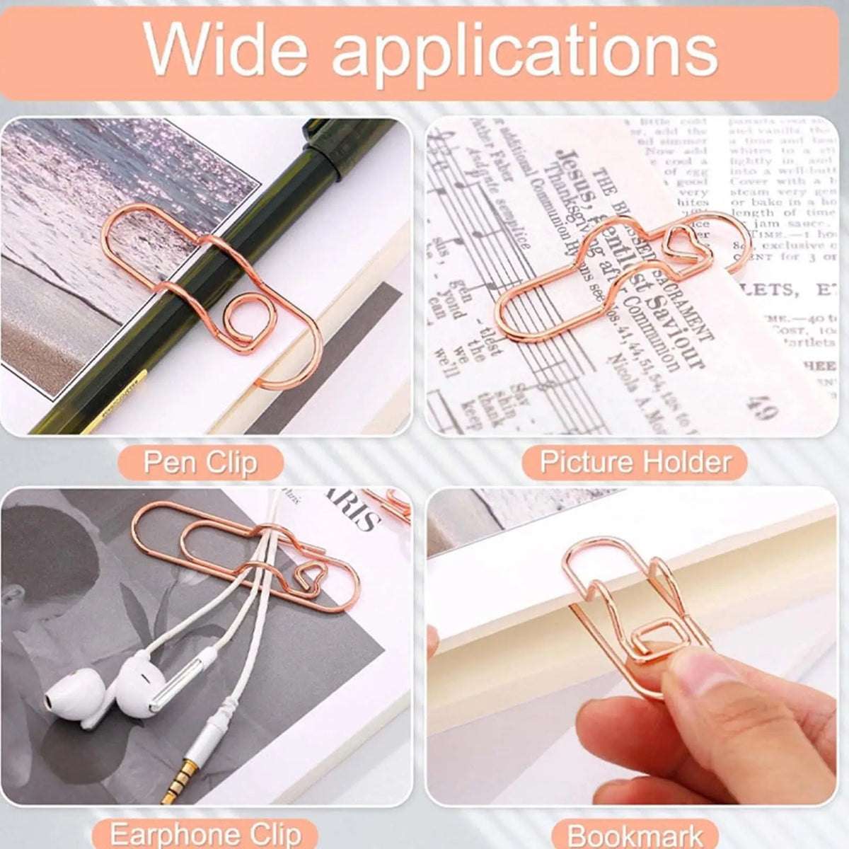 Heart Metal Pen Clip Holders for Notebooks & Journals – 8 Pack Pen Clip Holder Axl