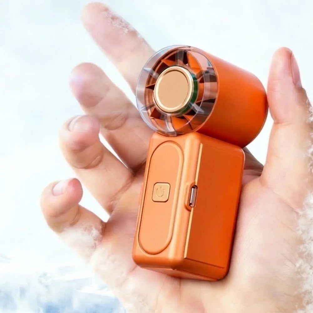 USB Rechargeable Mini Handheld Fan – Portable Pocket Fan Handheld Portable Fan Axl Orange