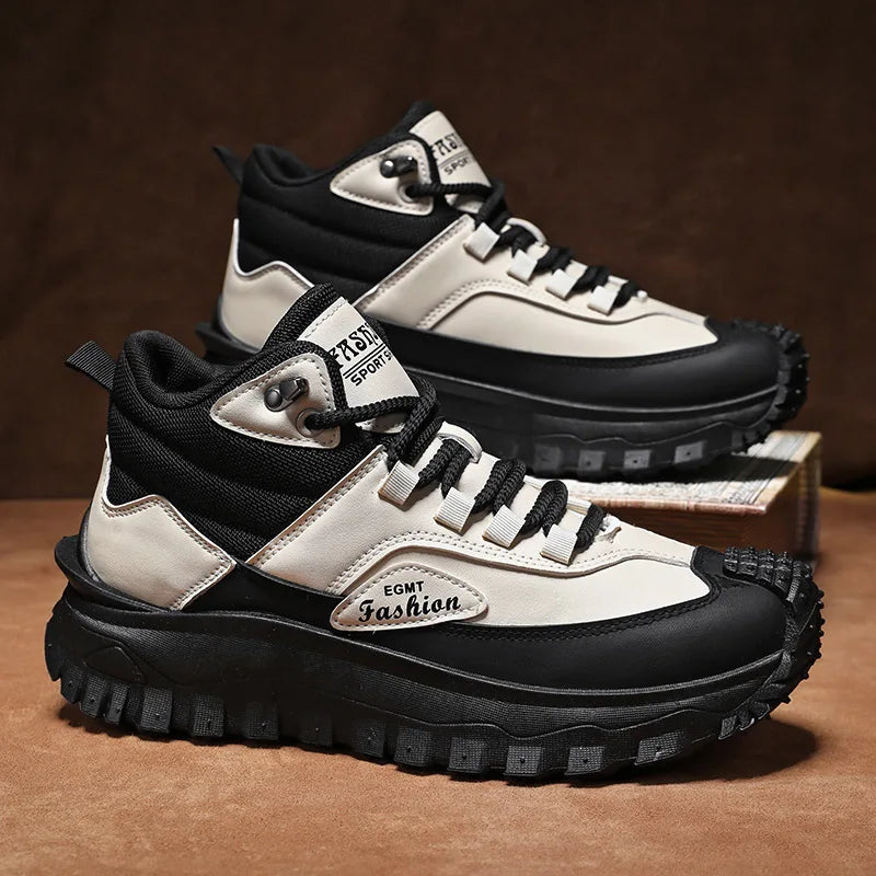 Men's Waterproof Retro Ankle Boots – Slip-Resistant Outdoor Work Men's Ankle Boots Axl white 40