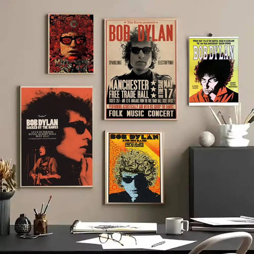 Bob Dylan Canvas Wall Art – Vintage Abstract Unframed Poster Canvas Wall Art Axl