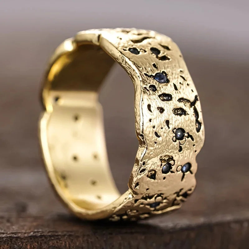 Huitan Vintage Ruins Style Ring – Blue CZ Women's Fashion Ring Fashion Ring Axl A423 8