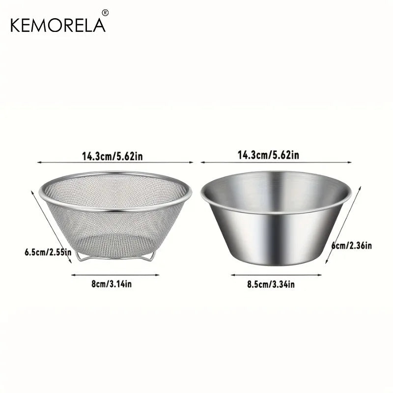 KEMORELA 2-in-1 Stainless Steel Strainer & Washing Bowl Kitchen Strainer Bowl Axl 2 in 1