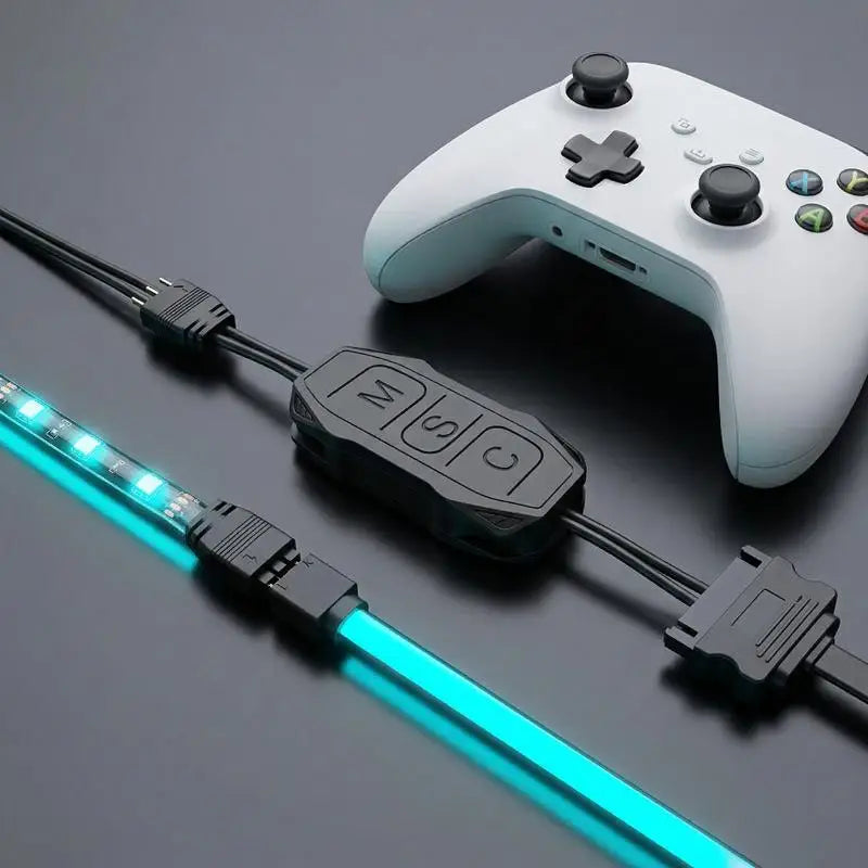 ARGB Mini Controller – 5V 3-Pin to SATA RGB Hub for PC Cases ARGB Lighting Controller Axl