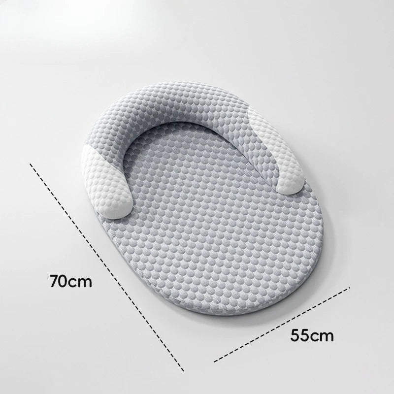 Cooling Raised Edge Pet Bed – Breathable Non-Slip Washable Dog & Cat Pet Bed Axl GRAY-L