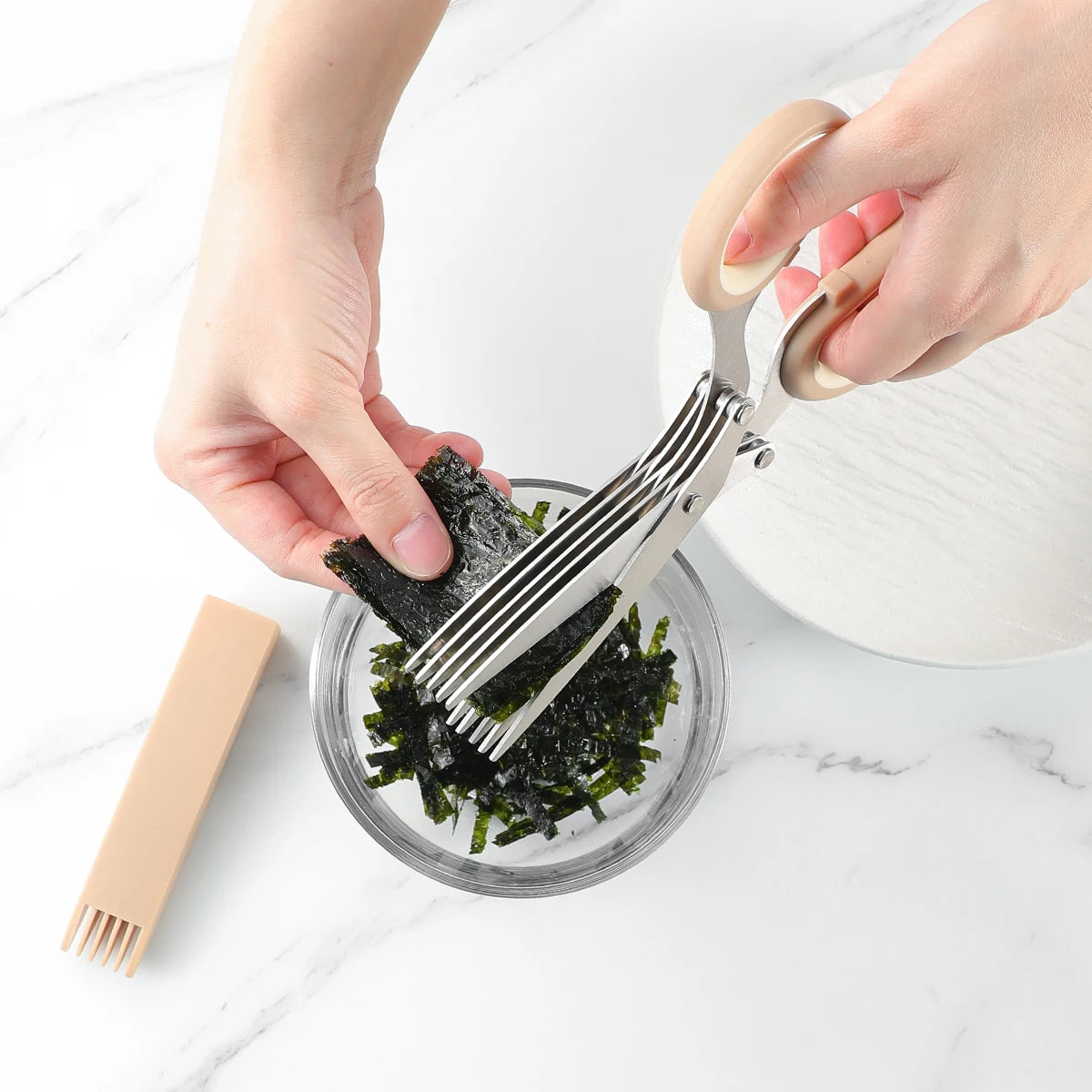 5-Layer Stainless Steel Kitchen Scissors with Lid | Herb Cutter Kitchen Scissors Axl