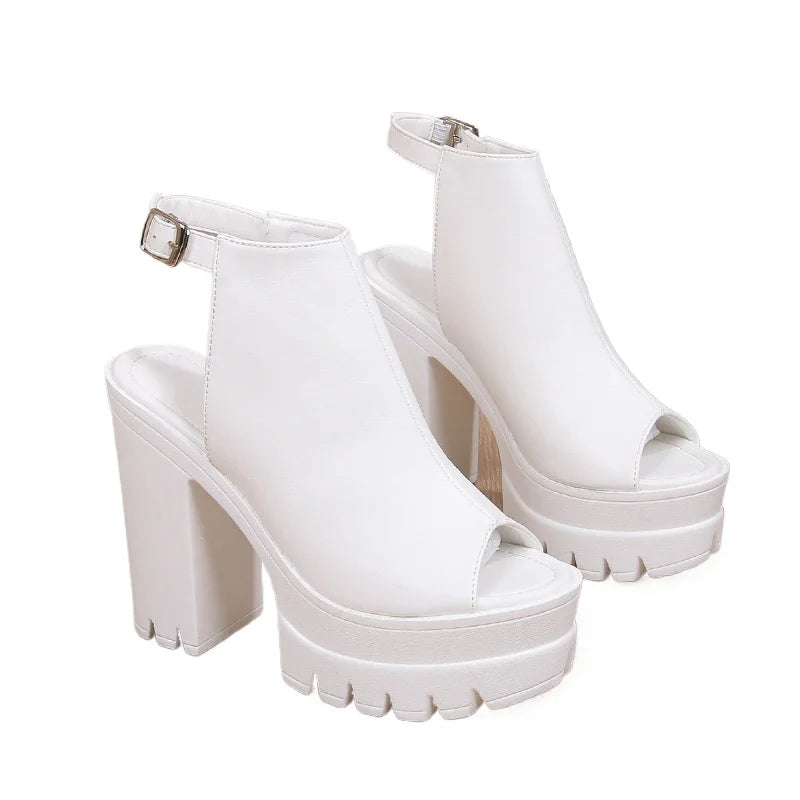 Women's Waterproof High Heel Sandals – Square Block Heel High Heel Sandals Axl