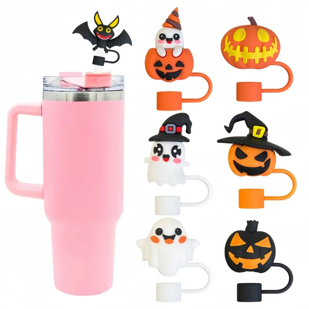7-Pack Halloween Silicone Straw Caps – BPA-Free Dustproof Covers Straw Covers Axl