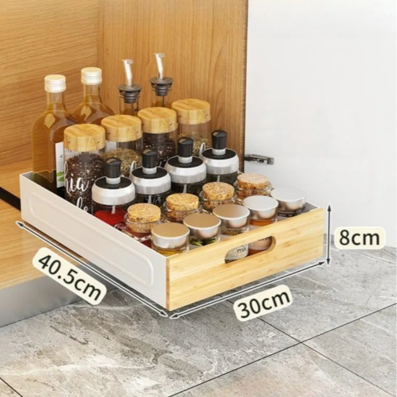 Sliding Cabinet Storage Drawer – Multifunctional Kitchen Organizer Cabinet Storage Drawer Axl Small White