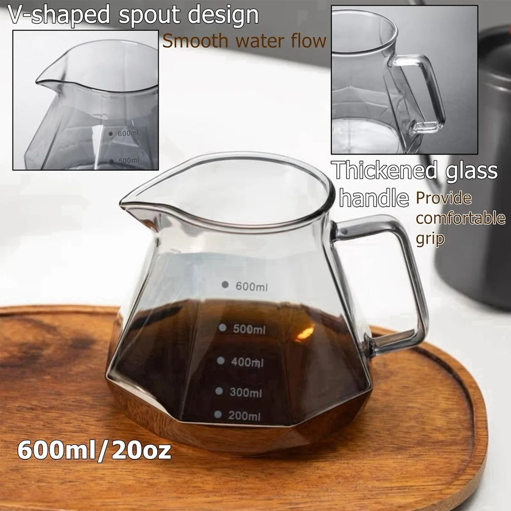 Leeseph Pour Over Coffee Maker – Walnut Handle & Glass Lid 13.5/20oz Pour Over Coffee Maker Axl