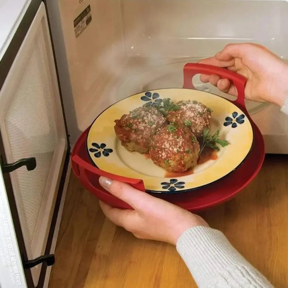 Heat Resistant Microwave Plate & Bowl Holder – Safe Carry Tray Microwave Plate Tray Axl