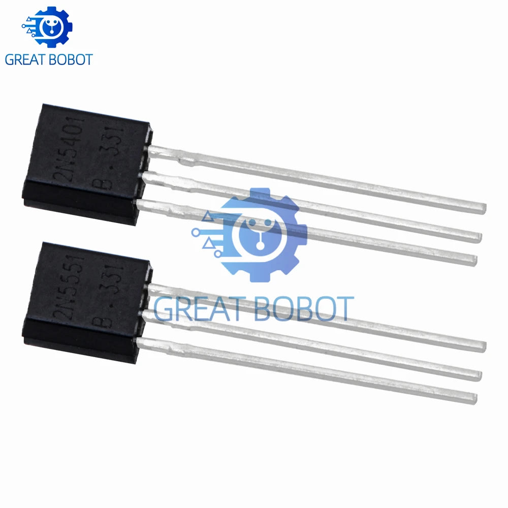 50pcs TO-92 Transistor Kit – 2N5401 & 2N5551 NPN PNP DIP Transistor Component Kit Axl