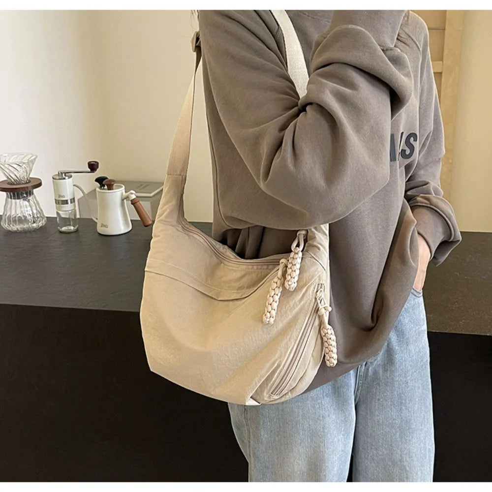 Large Canvas Crossbody Bag – Lightweight Dumpling Shoulder Bag Canvas Crossbody Bag Axl