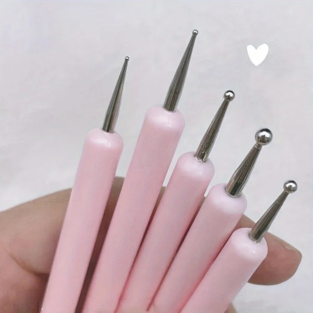 5-Piece Nail Art Dotting Tools Set – Double-Ended Stylus Pens Nail Art Dotting Tool Axl