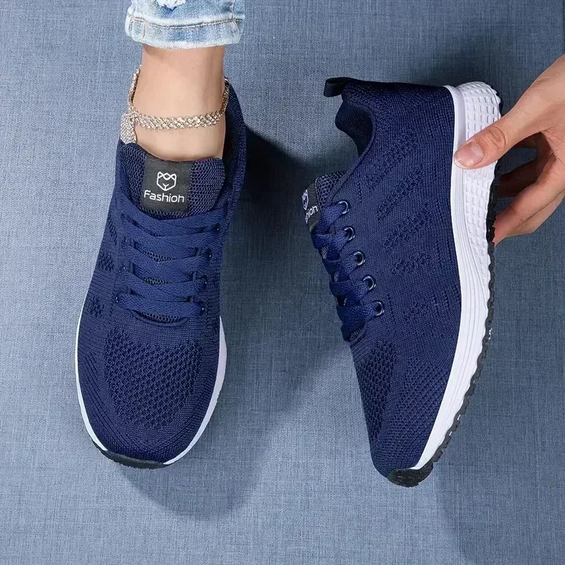 AZGB Women's Breathable Mesh Lace-Up Sports Sneakers Women's Mesh Sneakers Axl