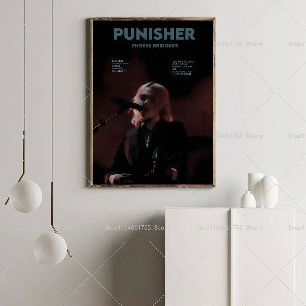 Phoebe Bridgers Music Poster – Waterproof Self-Adhesive Wall Art Music Art Poster Axl