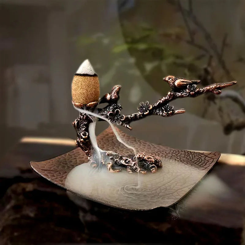 Lotus Backflow Incense Burner – Plum Branch Cone Holder Incense Burner Axl